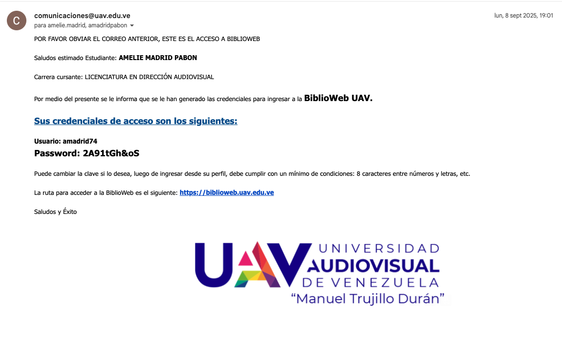 ejemplo de correo masivo